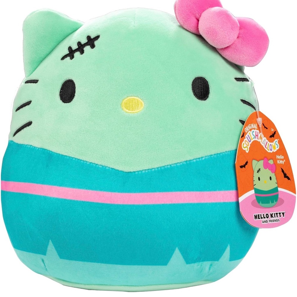 👻SQUISHMALLOWS 8” HELLO KITTY FRANKENKITTY OFFICIALLY LICENSED KELLY TOY
